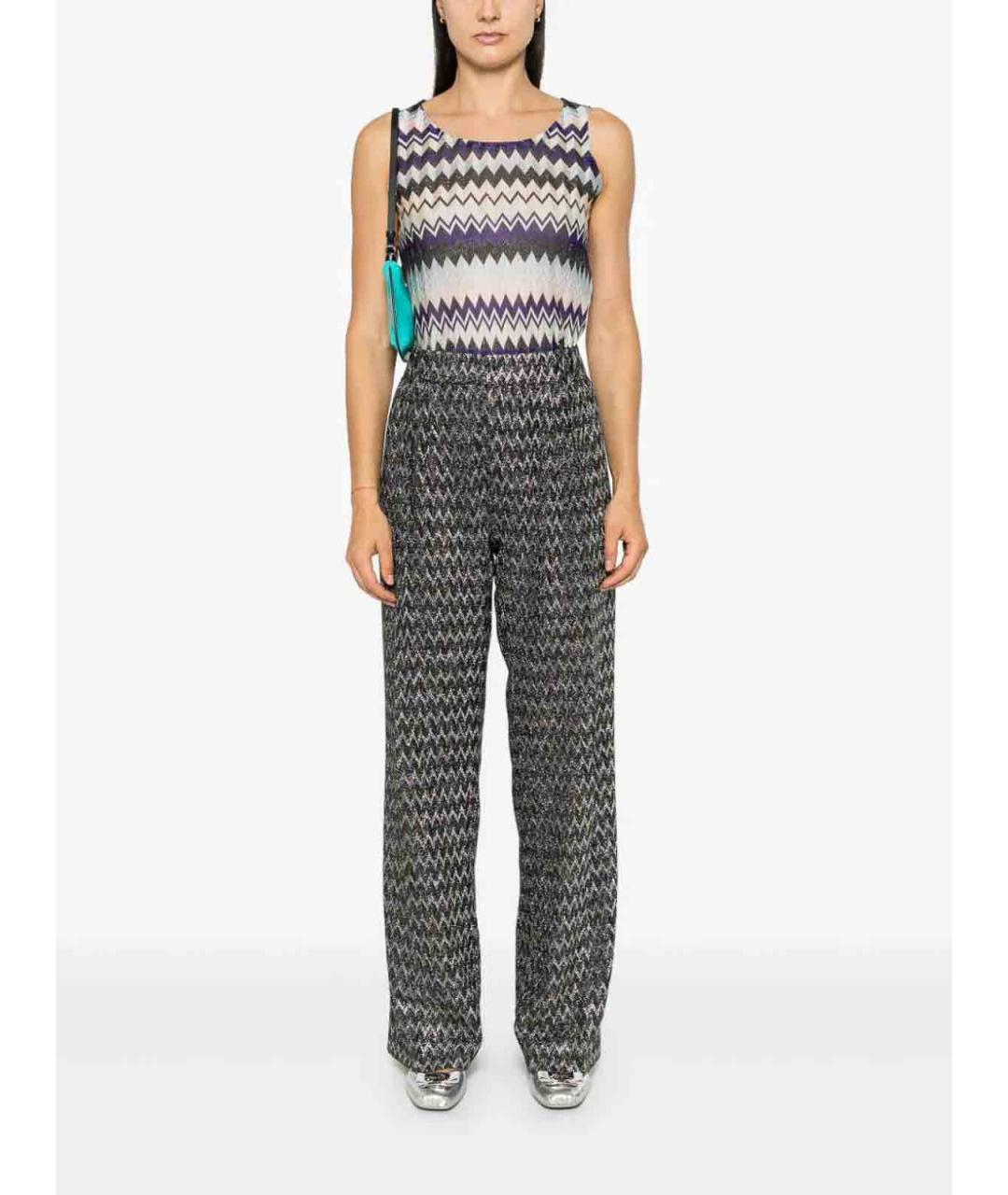 MISSONI Черные полиамидовые брюки широкие, фото 2