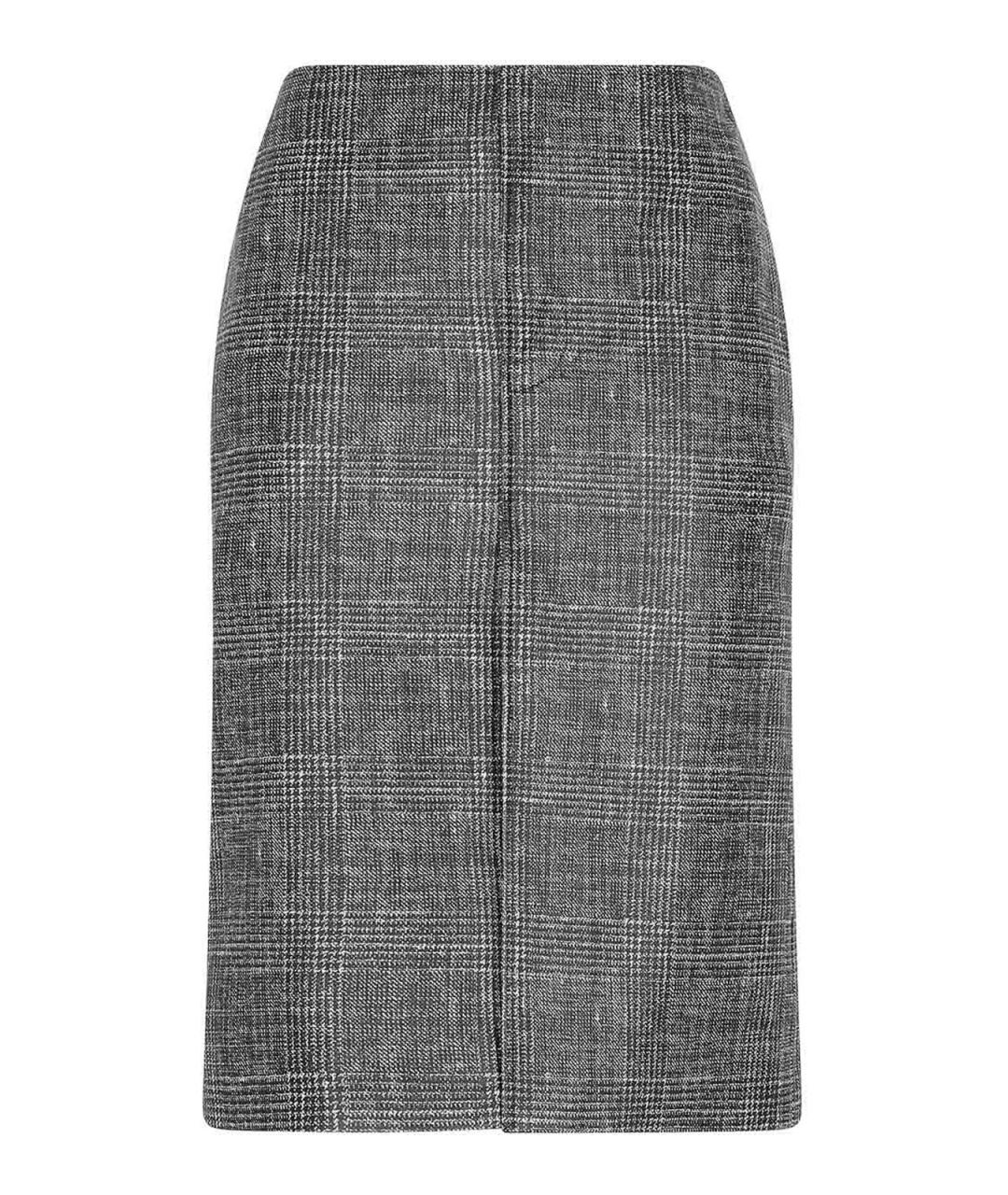 BOTTEGA VENETA Серая кожаная юбка миди, фото 1