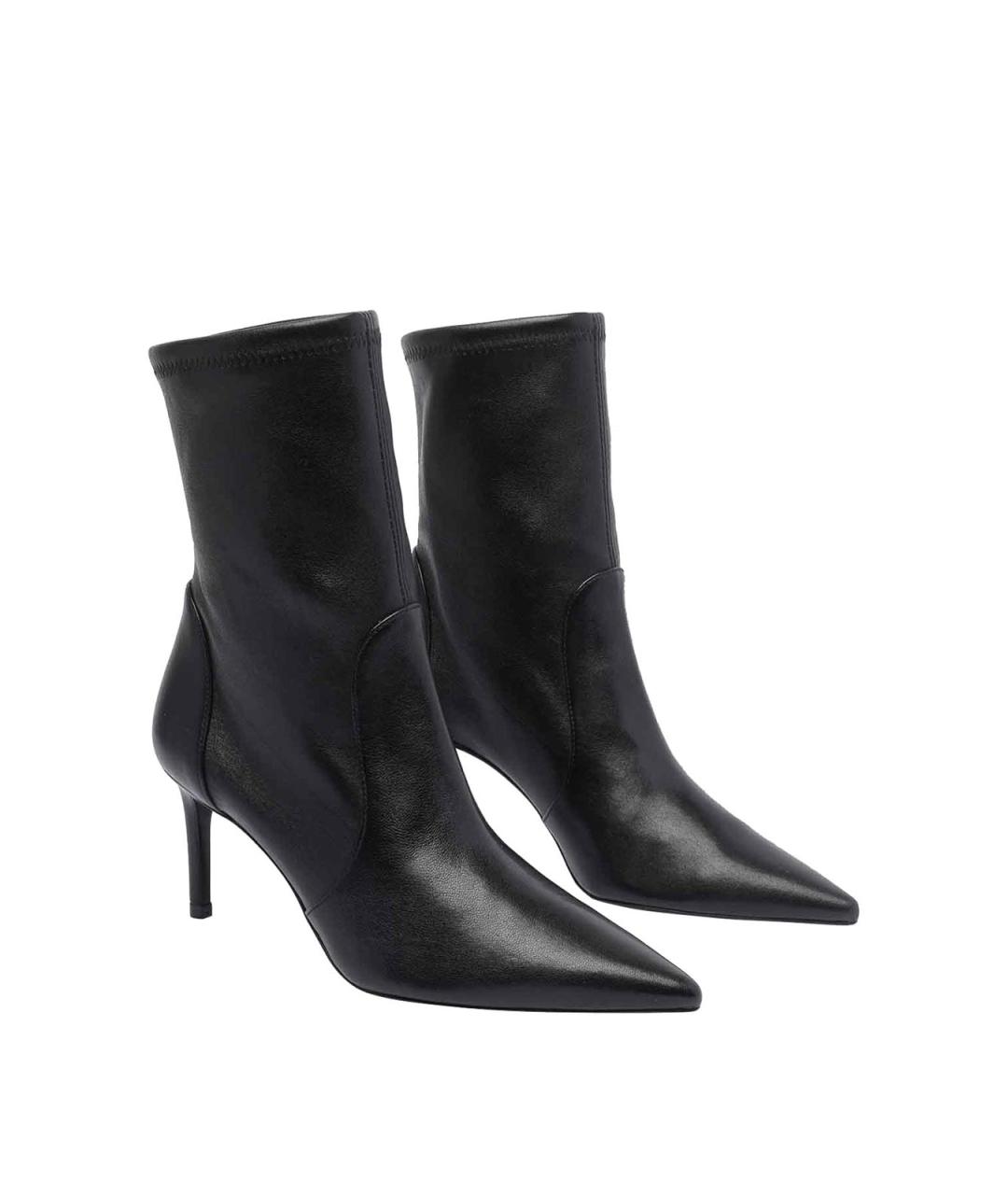 STUART WEITZMAN Черные кожаные ботильоны, фото 2