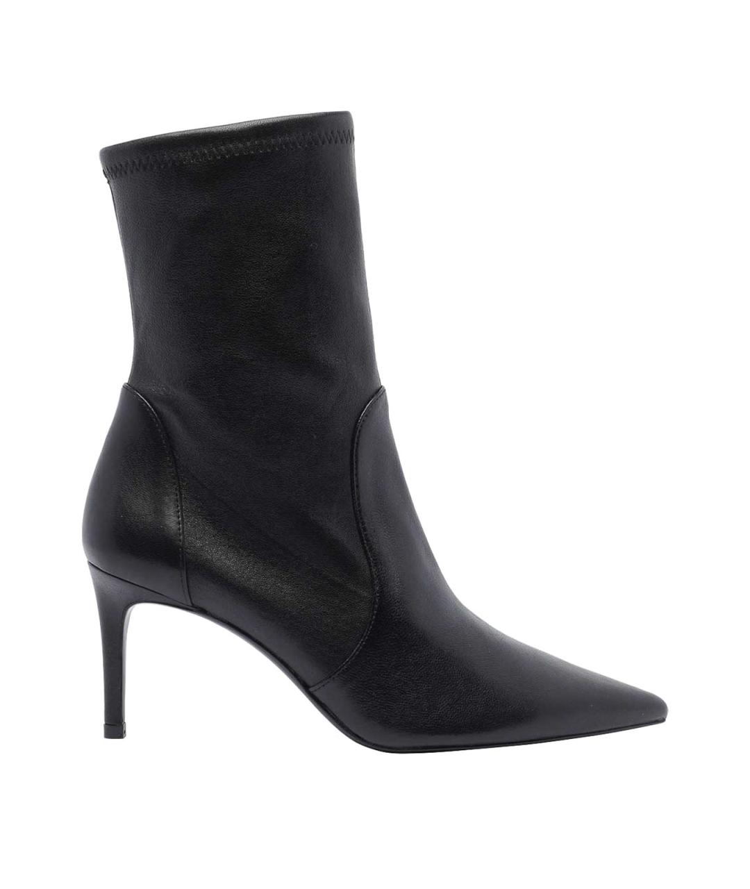 STUART WEITZMAN Черные кожаные ботильоны, фото 1