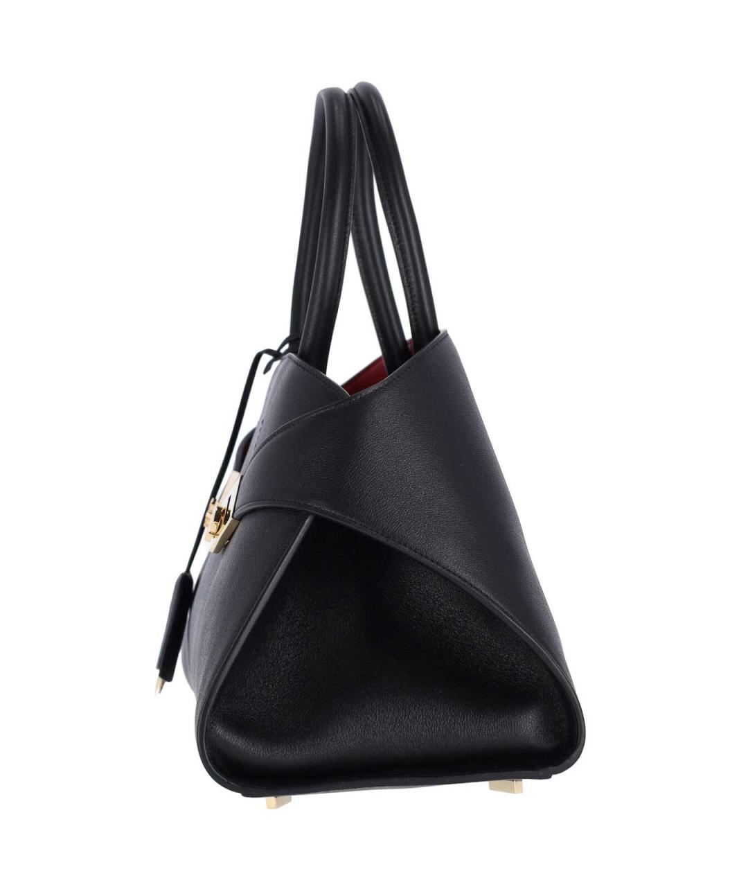 FERRAGAMO Черная кожаная сумка тоут, фото 5