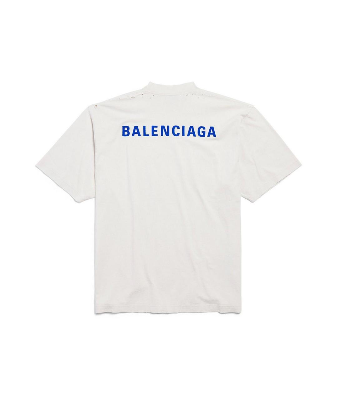 BALENCIAGA Бежевая хлопковая футболка, фото 2