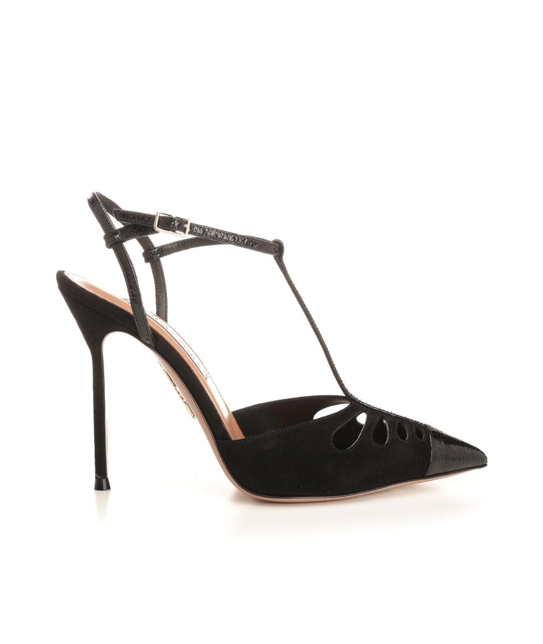 AQUAZZURA Черные замшевые туфли, фото 1