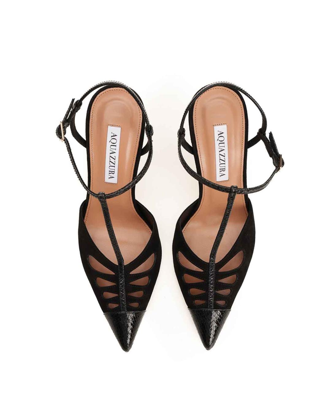 AQUAZZURA Черные замшевые туфли, фото 5