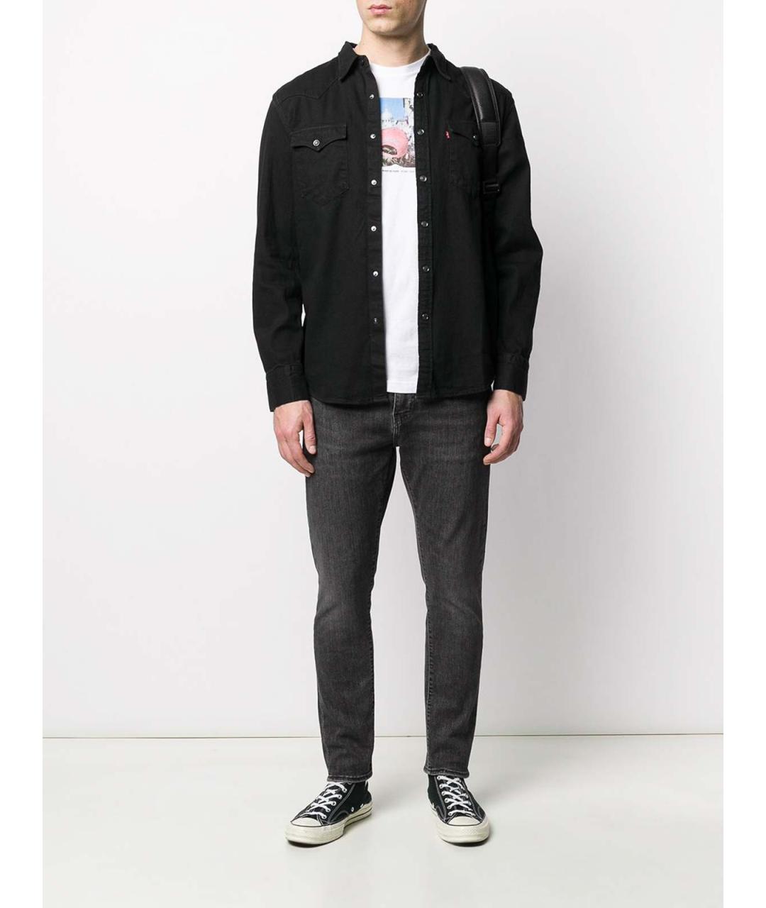 LEVI'S Черная хлопковая кэжуал рубашка, фото 2