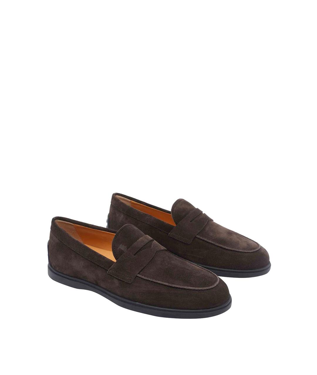 TOD'S Коричневые замшевые лоферы, фото 2