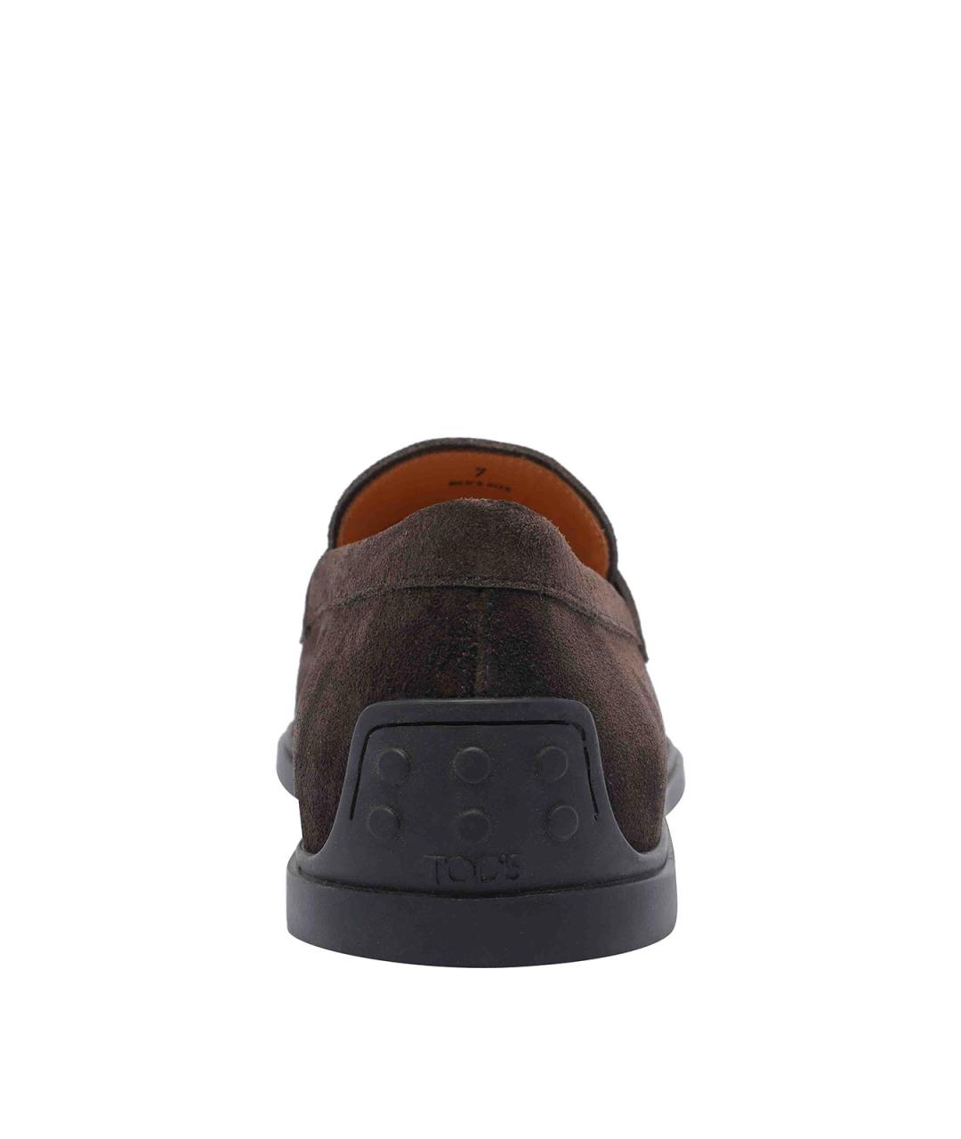 TOD'S Коричневые замшевые лоферы, фото 4