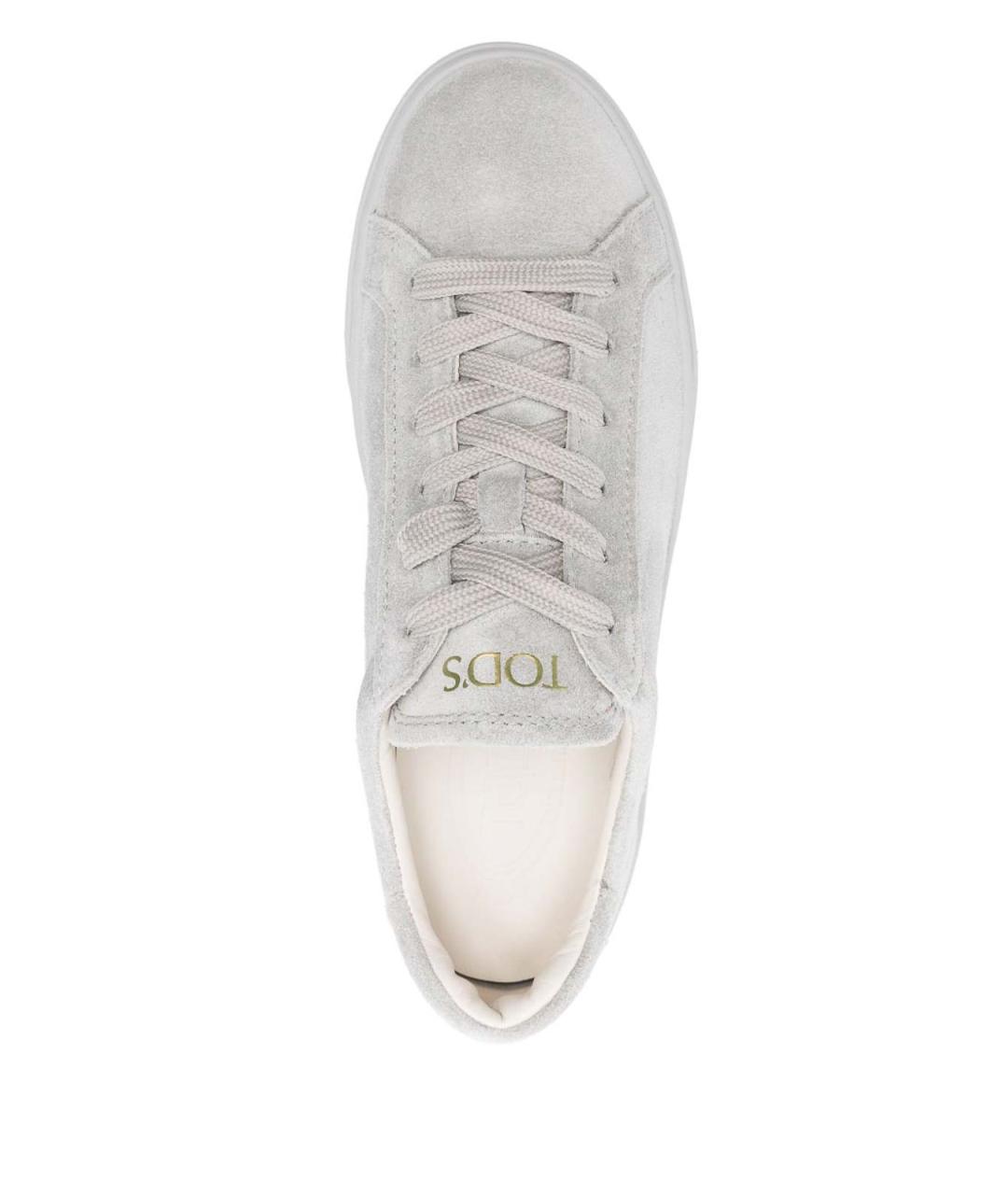 TOD'S Серые кожаные кроссовки, фото 4