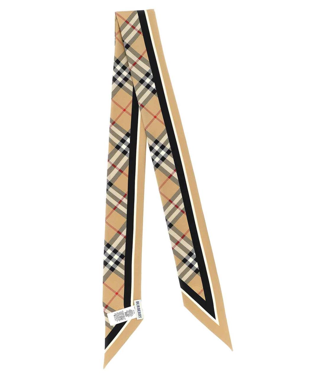 BURBERRY Бежевый шелковый шарф, фото 2