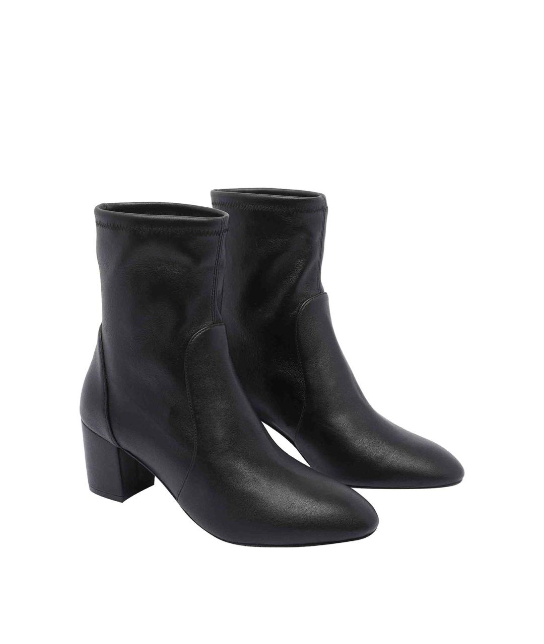 STUART WEITZMAN Черные кожаные ботильоны, фото 2