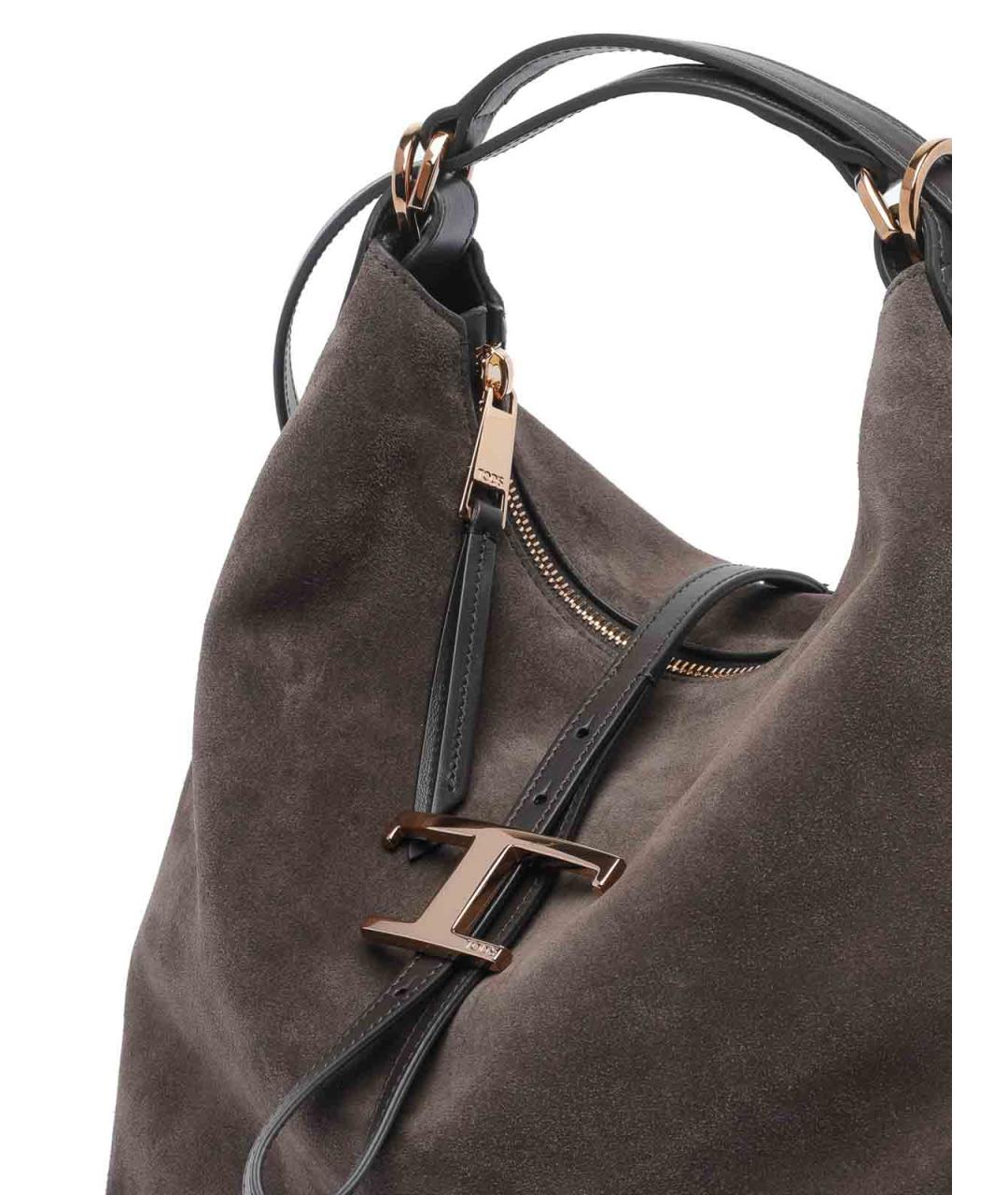 TOD'S Коричневая замшевая сумка через плечо, фото 4