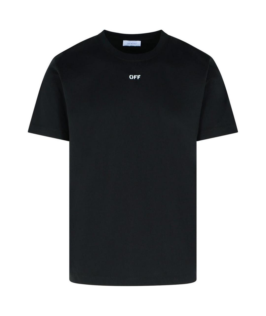 OFF-WHITE Черная хлопковая футболка, фото 1