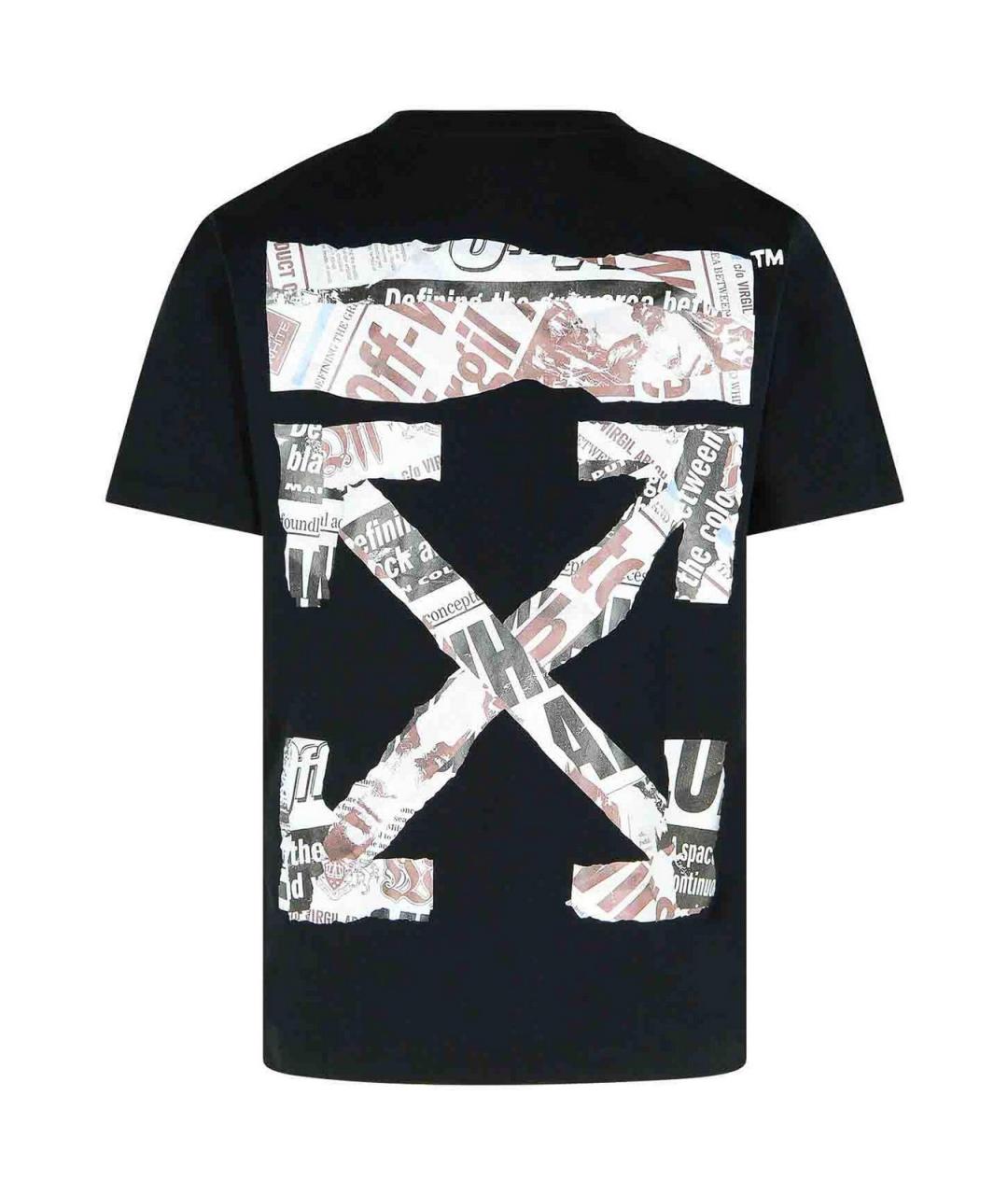 OFF-WHITE Черная хлопковая футболка, фото 2