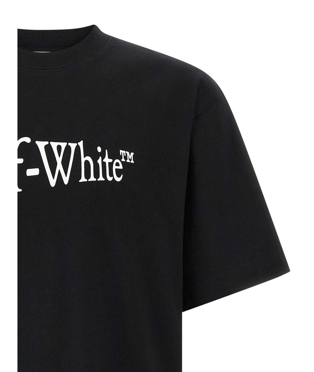 OFF-WHITE Черная хлопковая футболка, фото 3