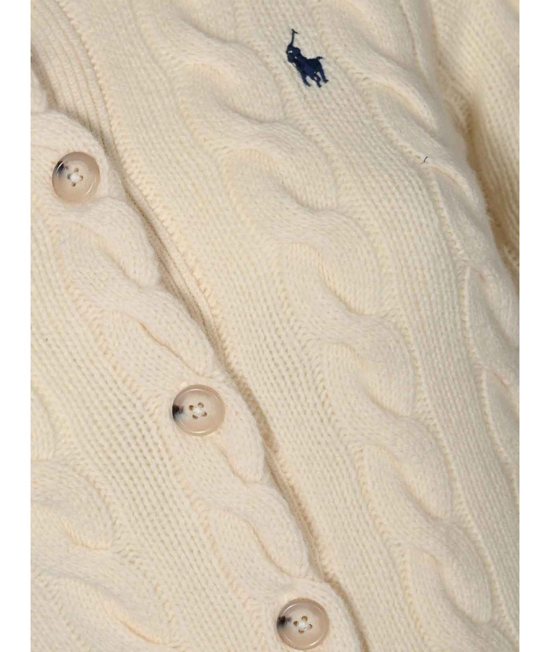 POLO RALPH LAUREN Белый шерстяной кардиган, фото 3