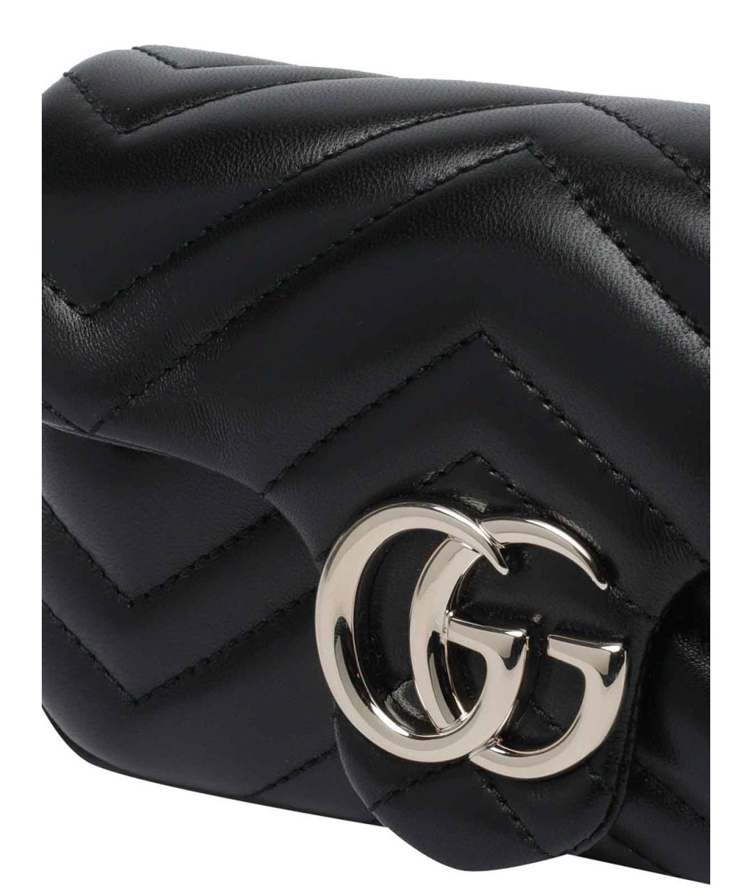 GUCCI Черная кожаная сумка через плечо, фото 4