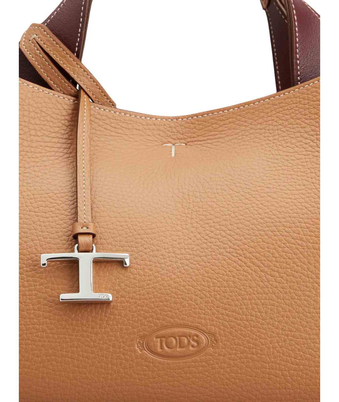 TOD'S Коричневая кожаная сумка тоут, фото 4