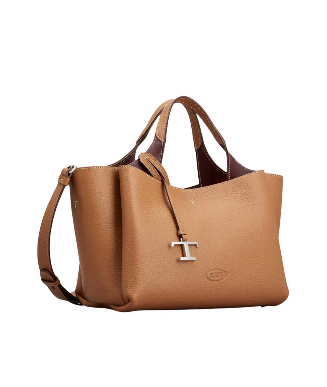TOD'S Коричневая кожаная сумка тоут, фото 2