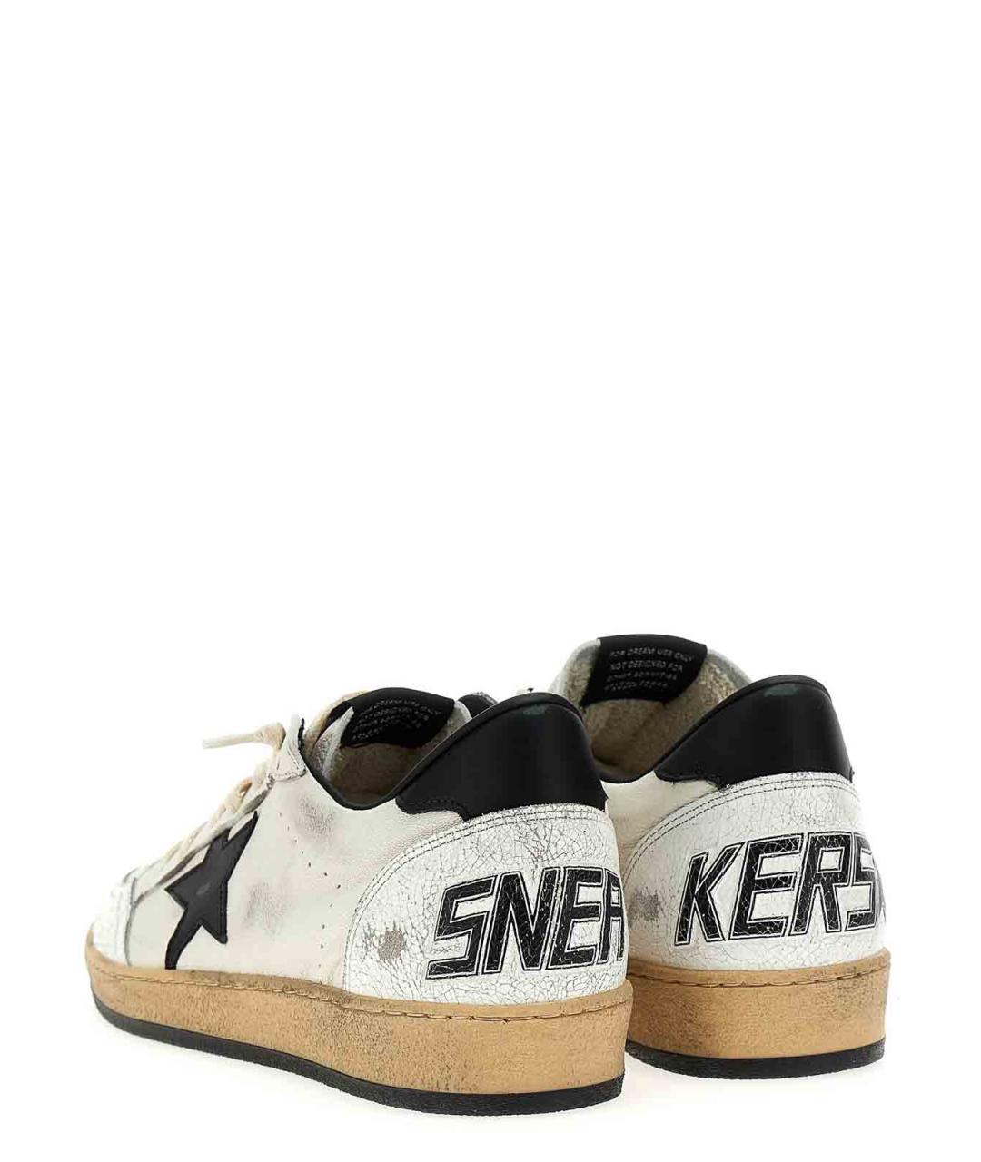 GOLDEN GOOSE Белые кожаные низкие кроссовки / кеды, фото 2