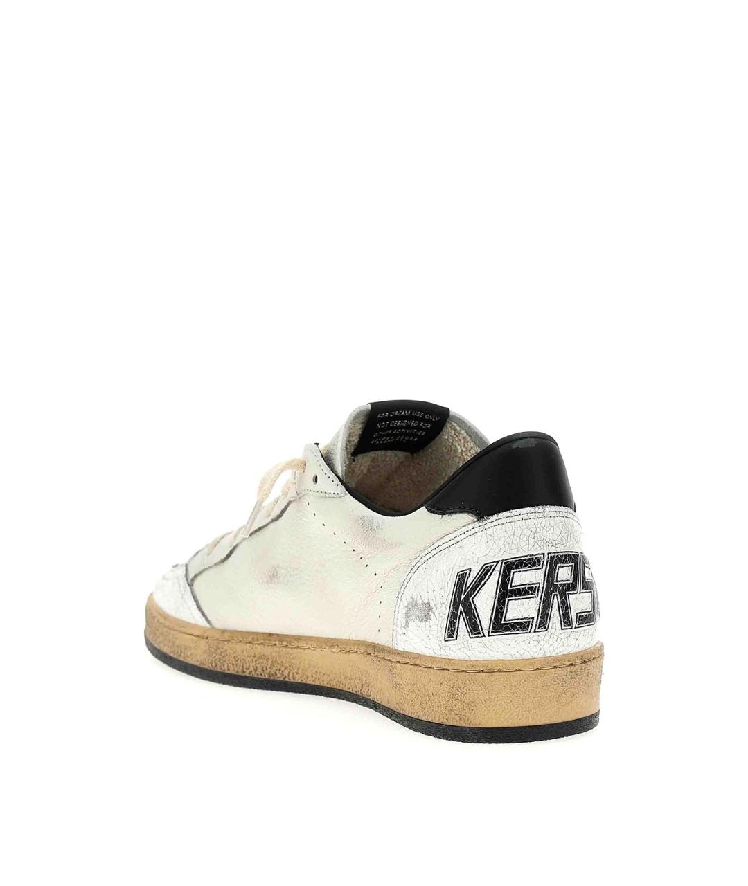 GOLDEN GOOSE Белые кожаные низкие кроссовки / кеды, фото 3