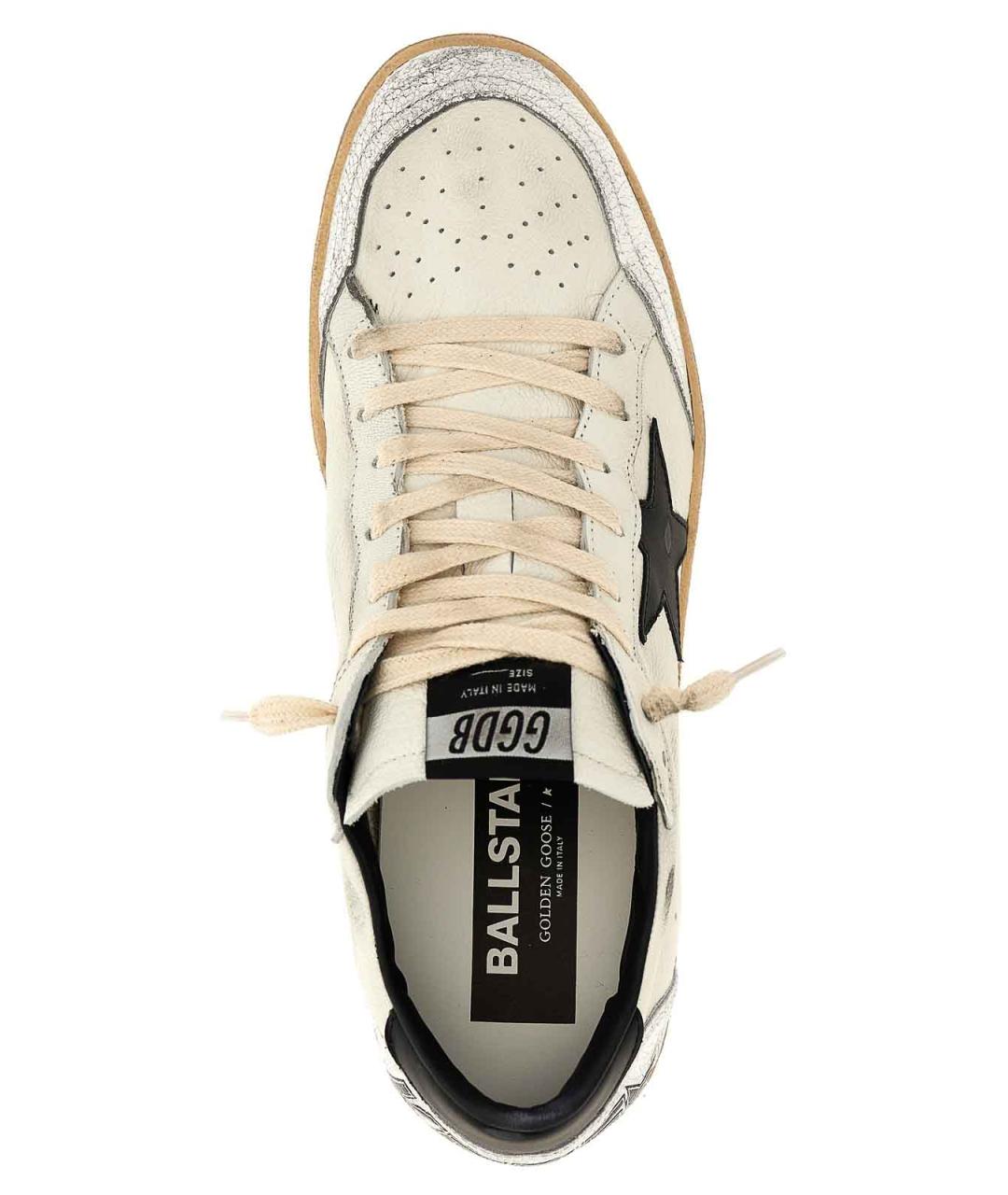 GOLDEN GOOSE Белые кожаные низкие кроссовки / кеды, фото 4