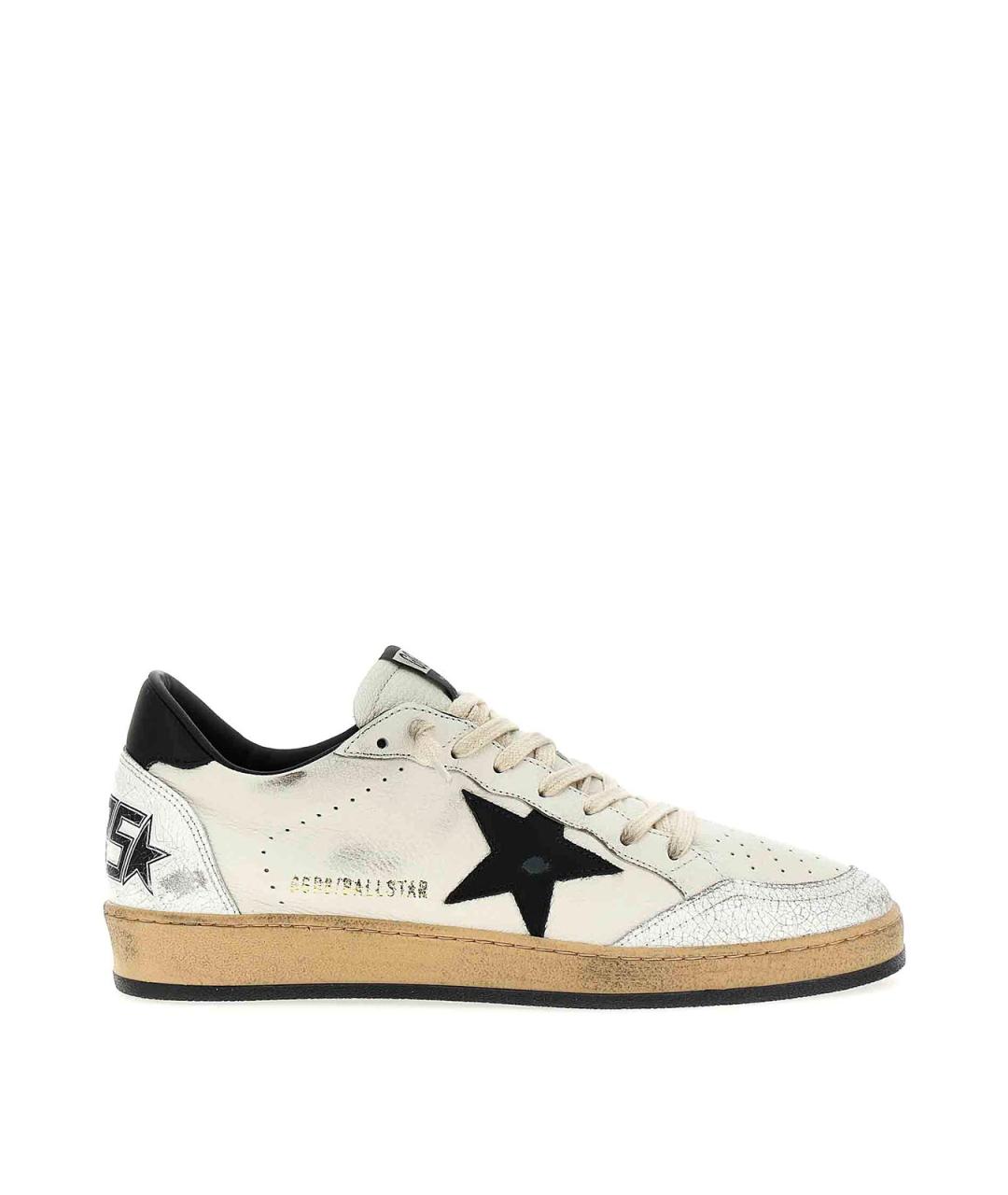 GOLDEN GOOSE Белые кожаные низкие кроссовки / кеды, фото 1