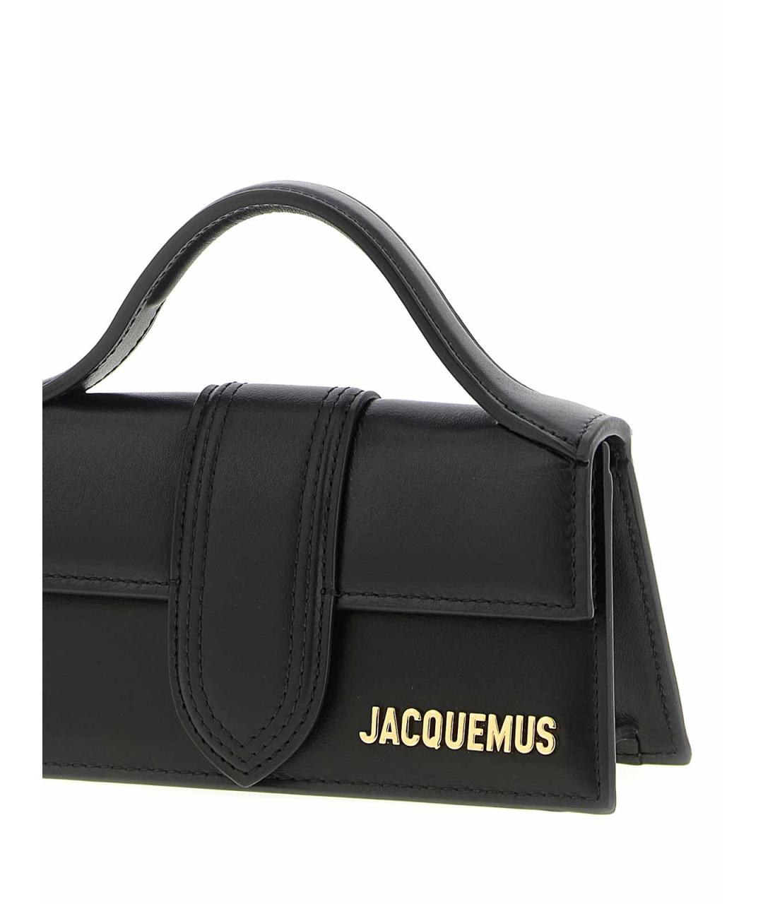 JACQUEMUS Черная кожаная сумка с короткими ручками, фото 3