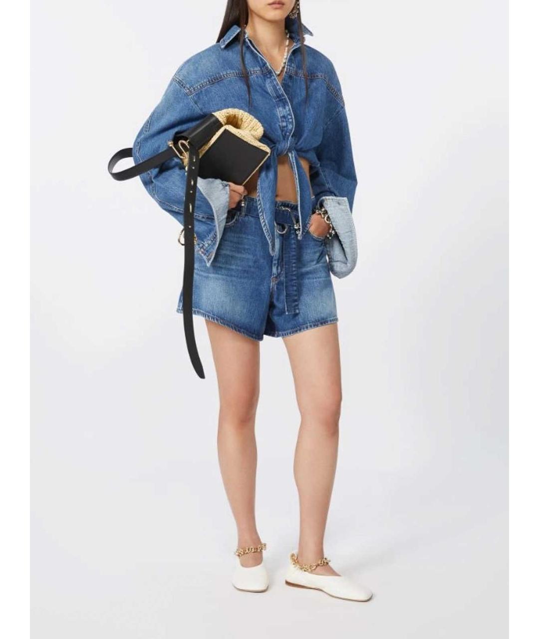 SPORTMAX Синие хлопковые шорты, фото 2