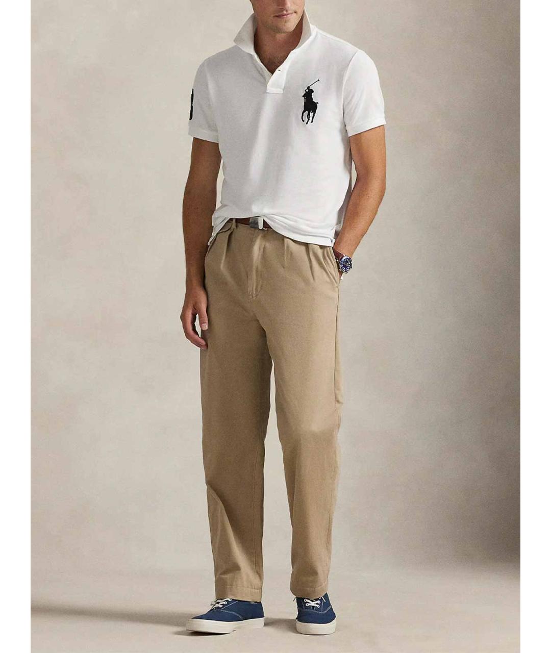 POLO RALPH LAUREN Белое хлопковое поло с коротким рукавом, фото 2