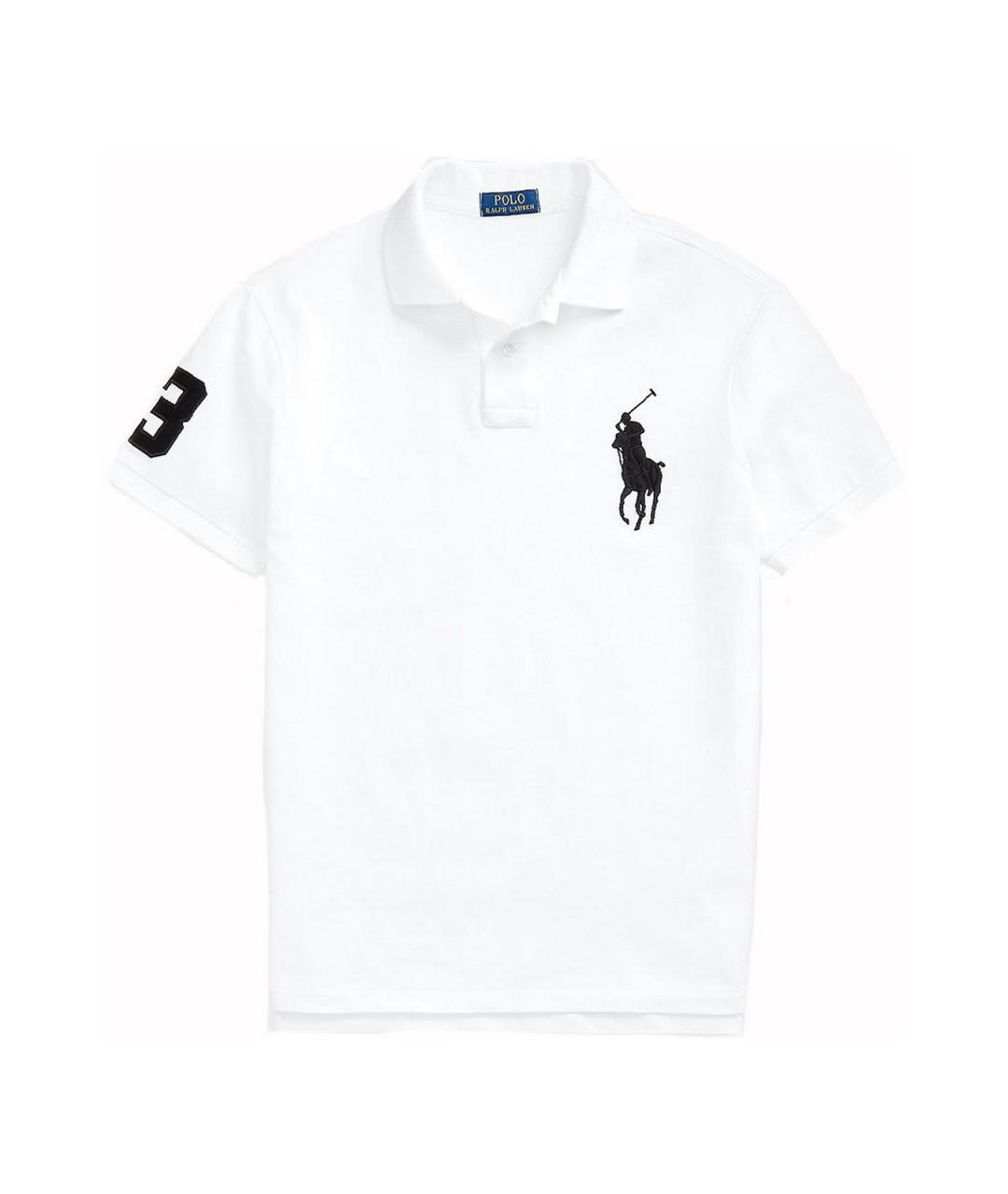 POLO RALPH LAUREN Белое хлопковое поло с коротким рукавом, фото 1