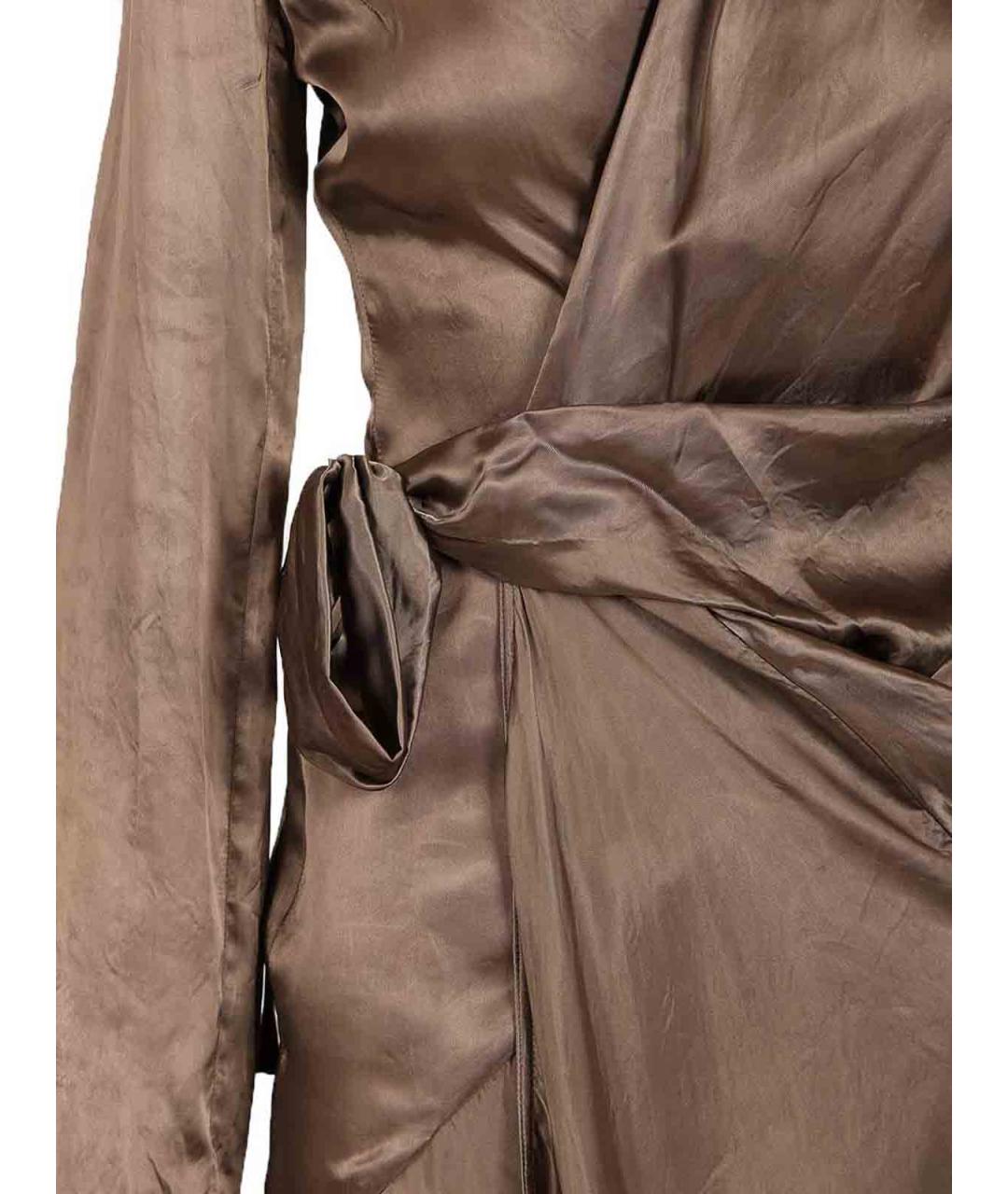 RICK OWENS Коричневое вискозное вечернее платье, фото 4