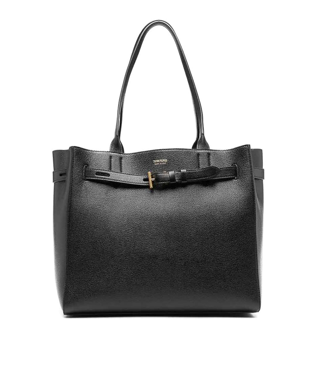 TOM FORD Черная кожаная сумка тоут, фото 1