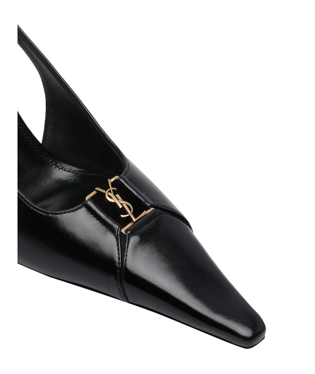 SAINT LAURENT Черные кожаные туфли, фото 4