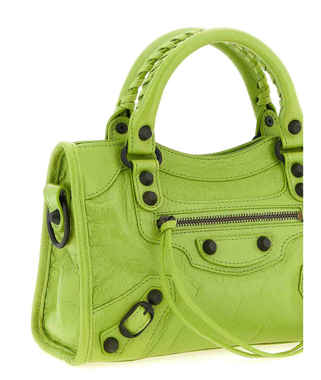 BALENCIAGA Зеленая кожаная сумка тоут, фото 3