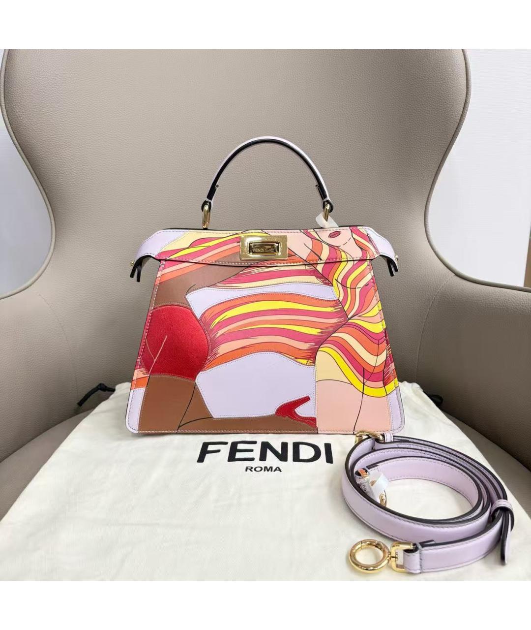 FENDI Мульти кожаная сумка с короткими ручками, фото 6
