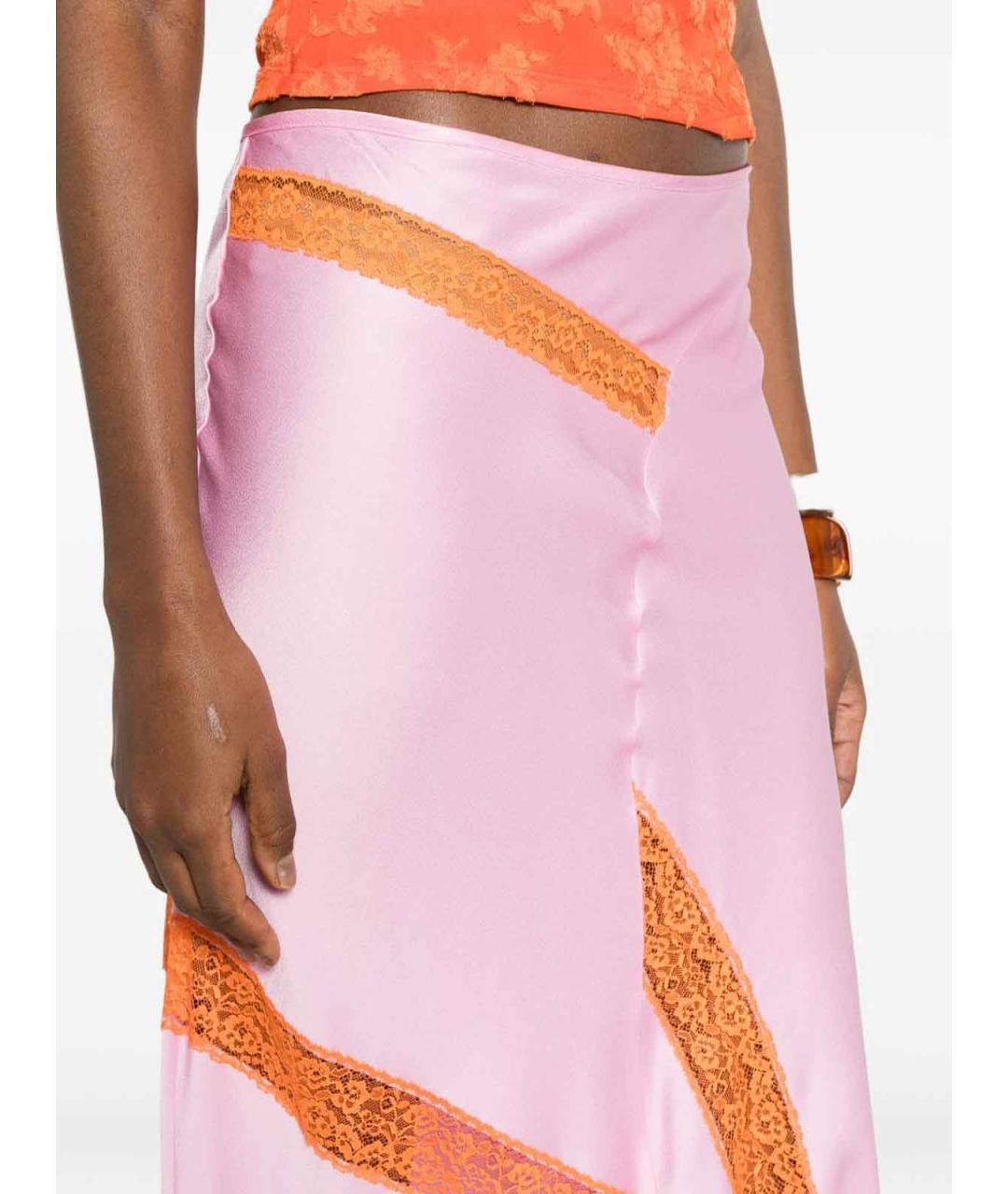 MSGM Розовая вискозная юбка макси, фото 5