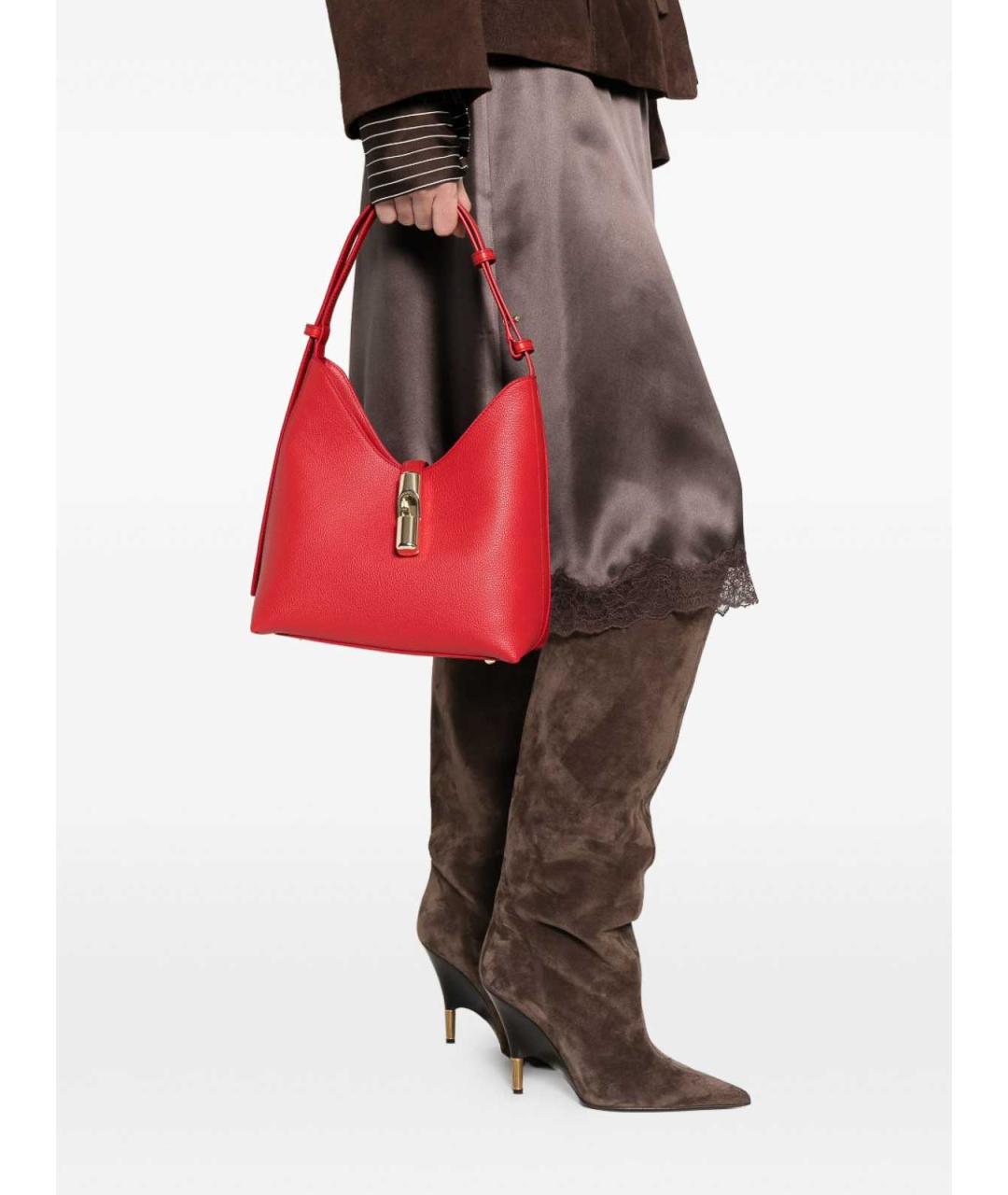 FURLA Красная кожаная сумка тоут, фото 3