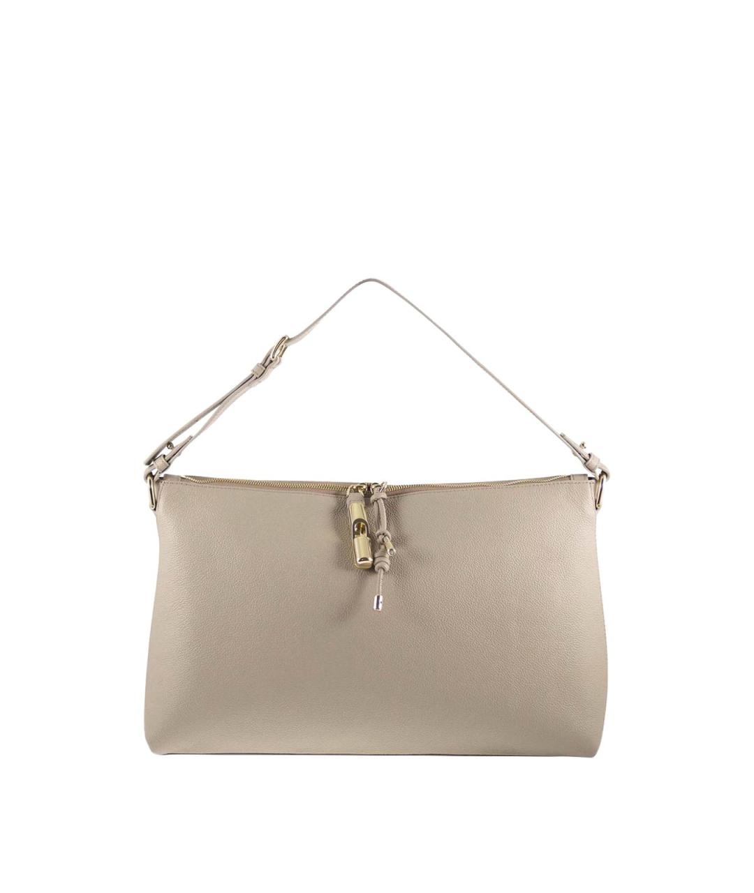 FURLA Бежевая кожаная сумка через плечо, фото 1