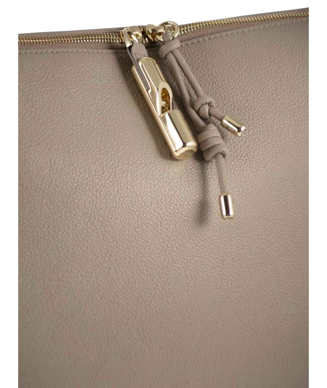 FURLA Бежевая кожаная сумка через плечо, фото 4