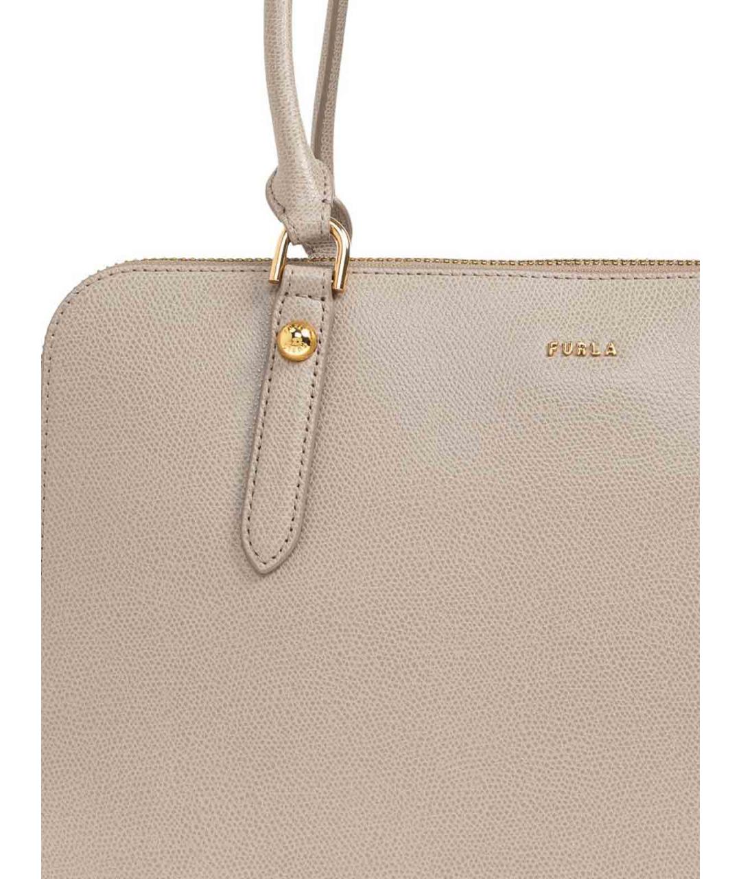 FURLA Бежевая кожаная сумка тоут, фото 5