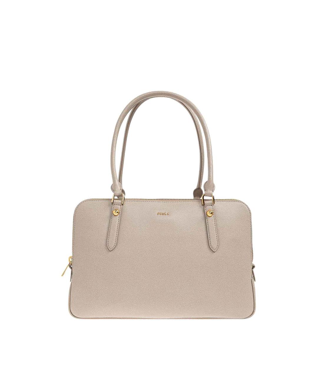 FURLA Бежевая кожаная сумка тоут, фото 1
