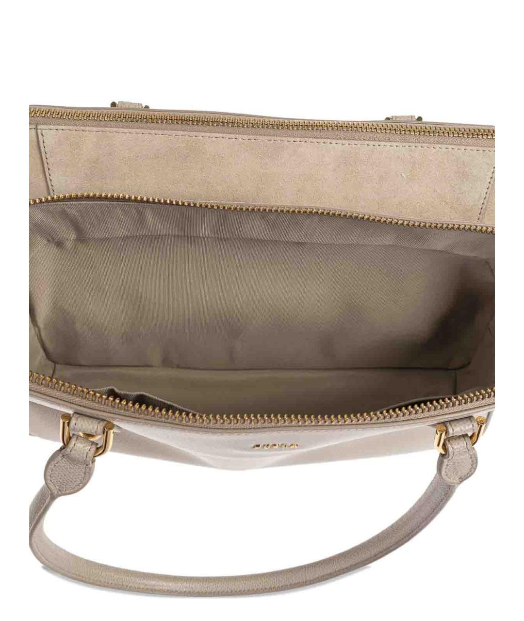 FURLA Бежевая кожаная сумка тоут, фото 3