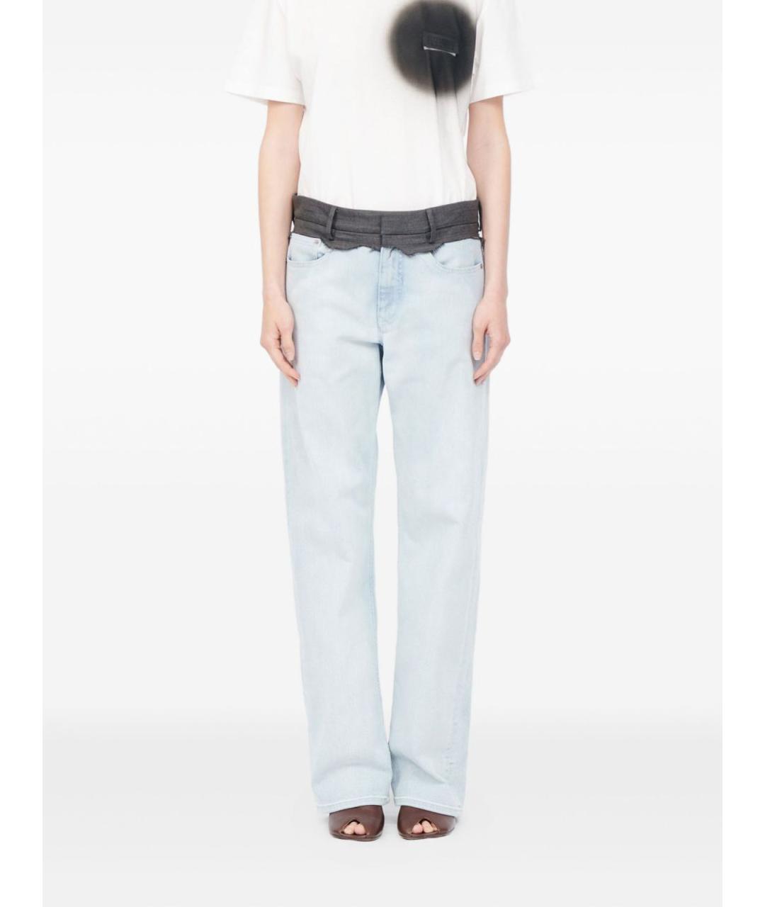 MM6 MAISON MARGIELA Голубые хлопковые прямые джинсы, фото 3