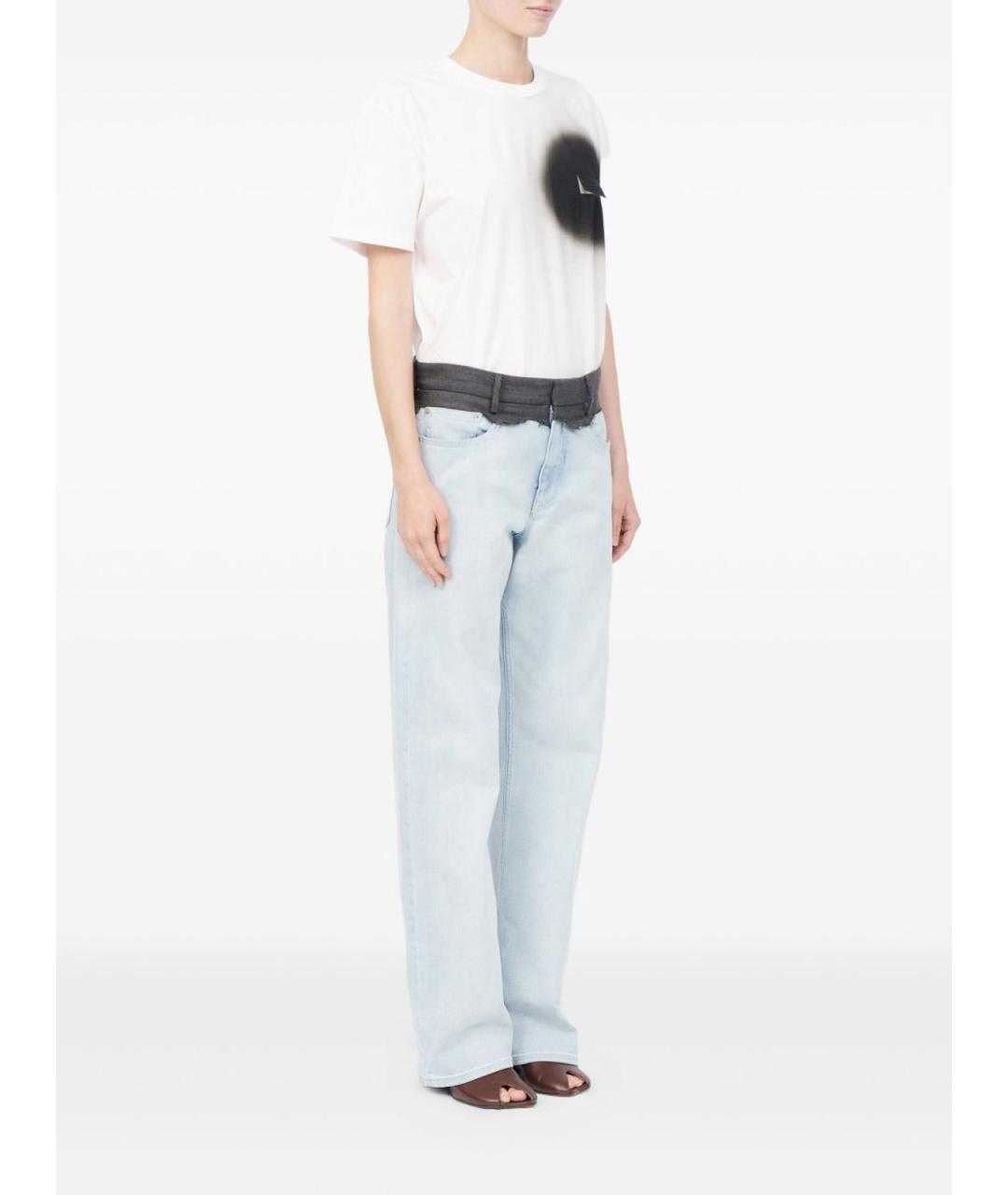 MM6 MAISON MARGIELA Голубые хлопковые прямые джинсы, фото 2