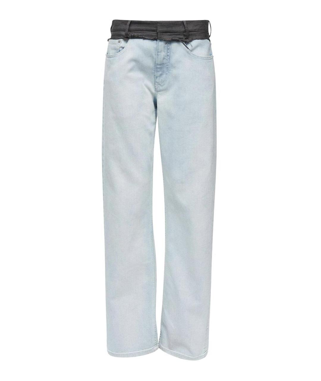 MM6 MAISON MARGIELA Голубые хлопковые прямые джинсы, фото 1