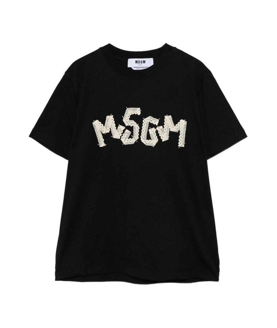 MSGM Черная хлопковая футболка, фото 1