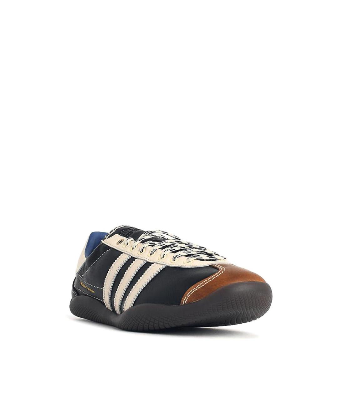 ADIDAS Черные кожаные низкие кроссовки / кеды, фото 2