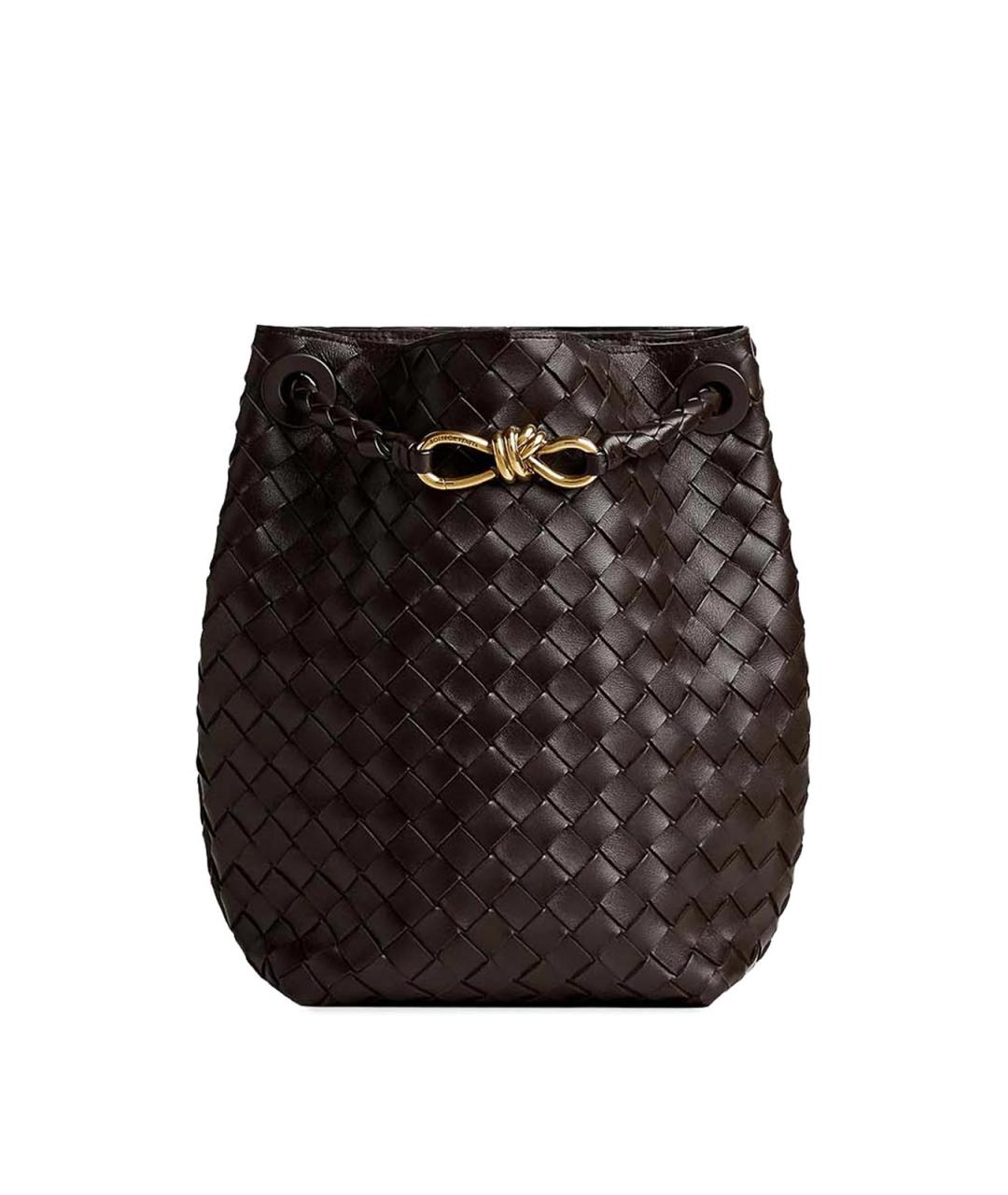 BOTTEGA VENETA Коричневая кожаная сумка через плечо, фото 1