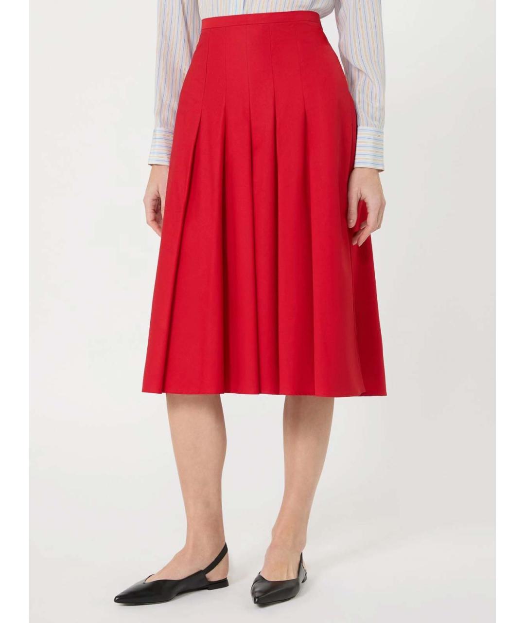 MAX MARA STUDIO Красная юбка миди, фото 3