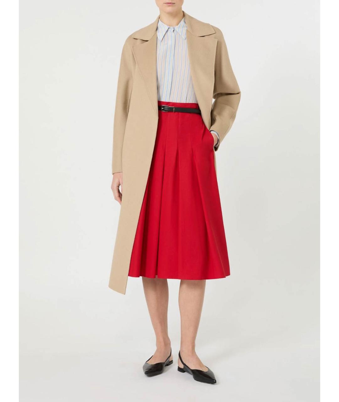 MAX MARA STUDIO Красная юбка миди, фото 2